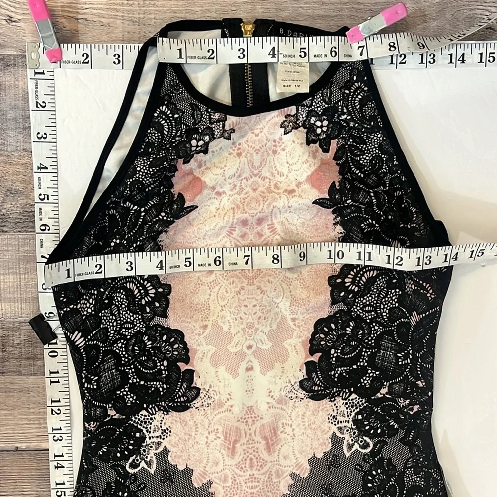 B Darlin  Womens Juniors' Printed High-Neck Bodycon Dress size 1 / 2 - Picture 12 of 13